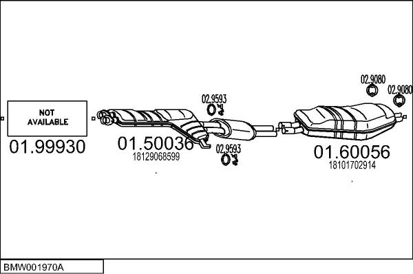 MTS BMW001970A000290 - Система випуску ОГ autocars.com.ua