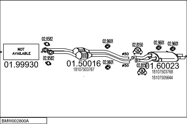 MTS BMW002800A014924 - Система випуску ОГ autocars.com.ua