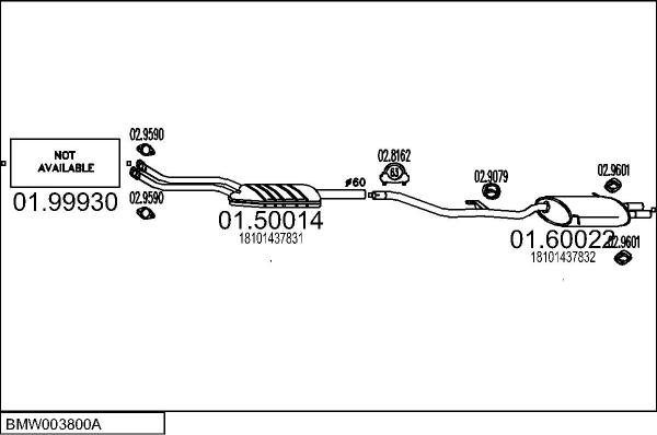 MTS BMW003800A007746 - Система випуску ОГ autocars.com.ua