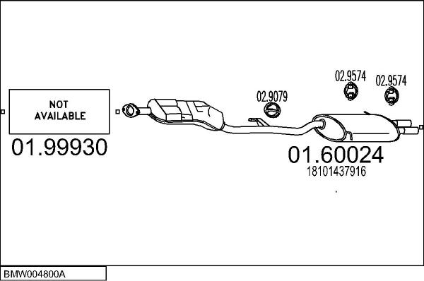 MTS BMW004800A007746 - Система випуску ОГ autocars.com.ua