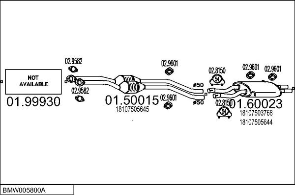 MTS BMW005800A015167 - Система випуску ОГ autocars.com.ua