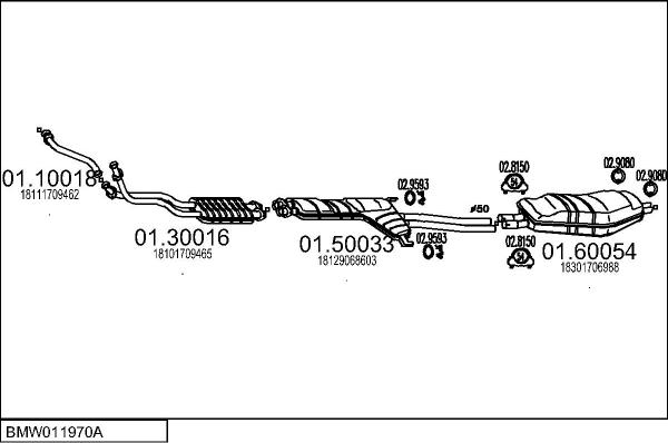 MTS BMW011970A000289 - Система випуску ОГ autocars.com.ua