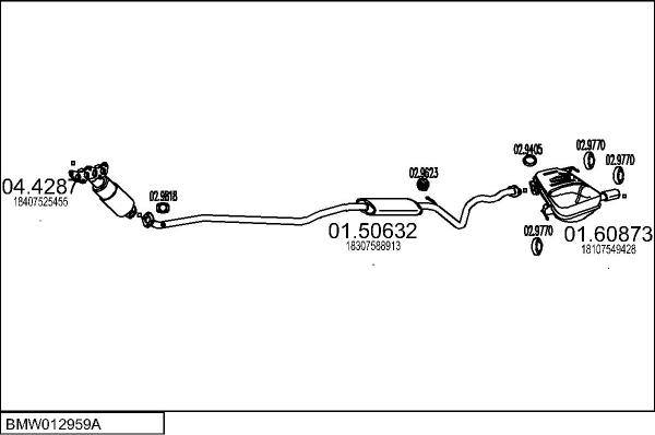 MTS BMW012959A027555 - Система випуску ОГ autocars.com.ua