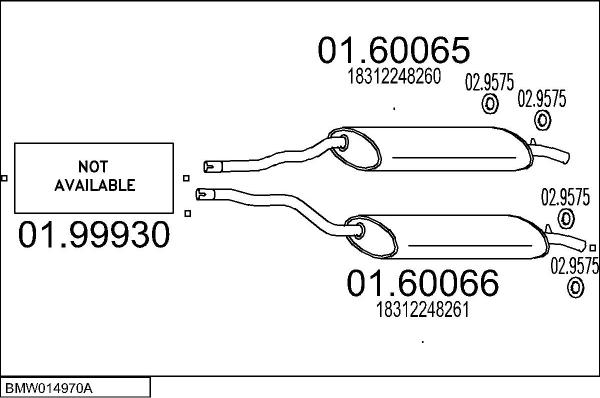MTS BMW014970A010024 - Система випуску ОГ autocars.com.ua