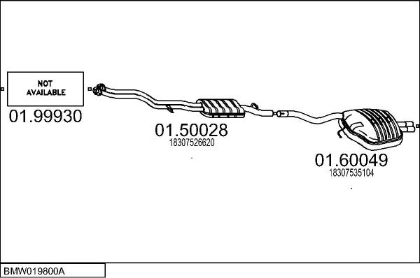 MTS BMW019800A017290 - Система випуску ОГ autocars.com.ua
