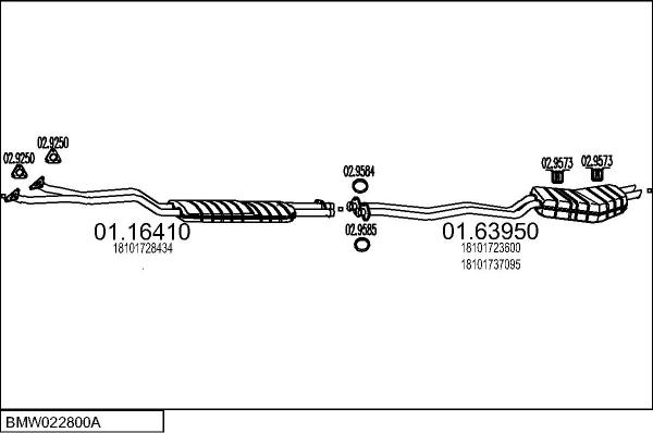 MTS BMW022800A000059 - Система випуску ОГ autocars.com.ua