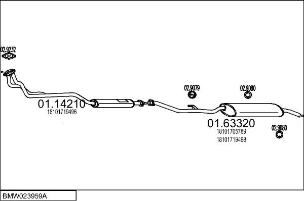 MTS BMW023959A000021 - Система випуску ОГ autocars.com.ua