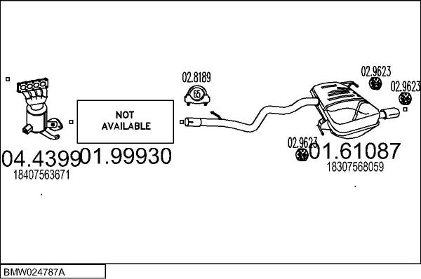 MTS BMW024787A121998 - Система випуску ОГ autocars.com.ua