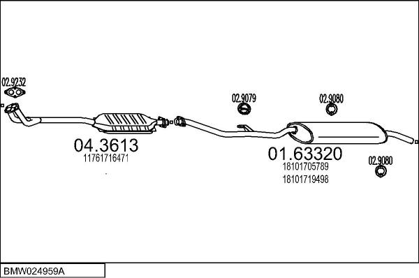 MTS BMW024959A000021 - Система випуску ОГ autocars.com.ua