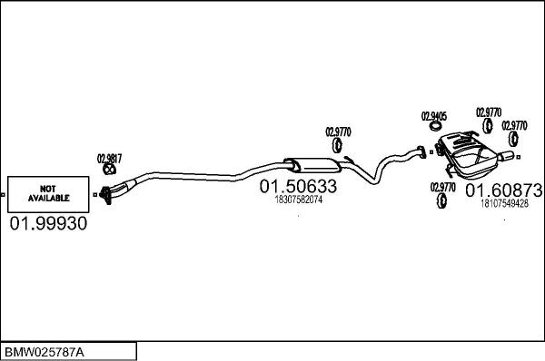 MTS BMW025787A033573 - Система випуску ОГ autocars.com.ua