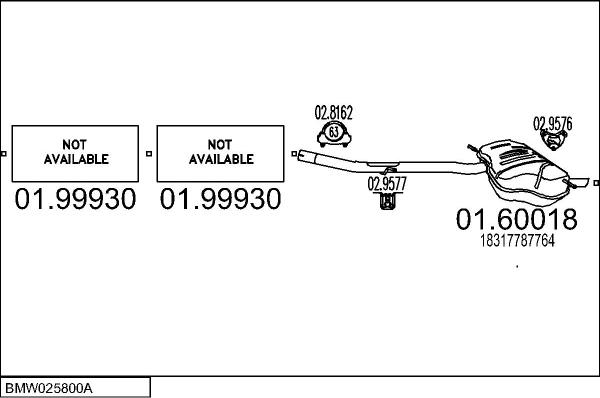 MTS BMW025800A016190 - Система випуску ОГ autocars.com.ua