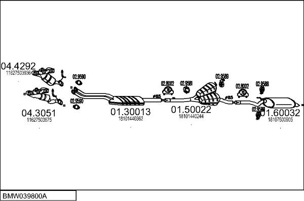 MTS BMW039800A005094 - Система випуску ОГ autocars.com.ua