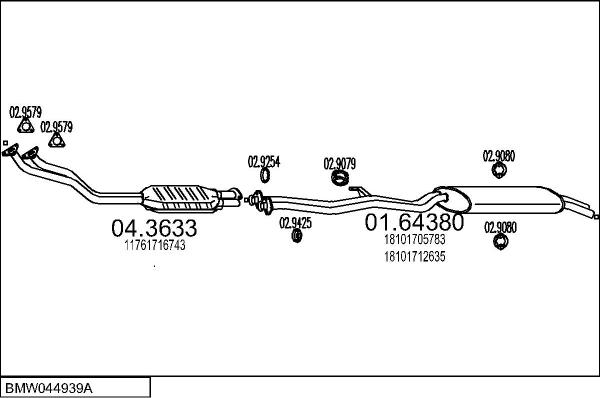MTS BMW044939A000041 - Система випуску ОГ autocars.com.ua