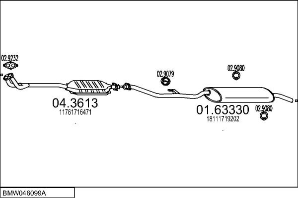 MTS BMW046099A000027 - Система випуску ОГ autocars.com.ua
