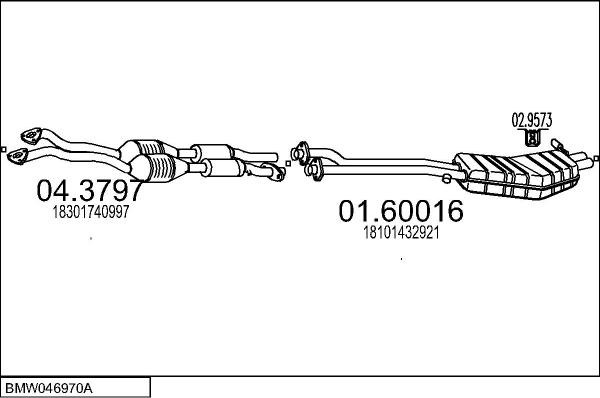 MTS BMW046970A004627 - Система випуску ОГ autocars.com.ua