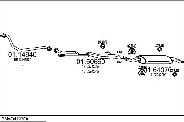 MTS BMW047970A000043 - Система випуску ОГ autocars.com.ua