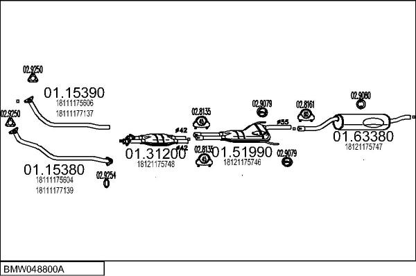 MTS BMW048800A000228 - Система випуску ОГ autocars.com.ua