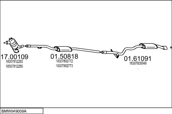 MTS BMW049059A005768 - Система випуску ОГ autocars.com.ua