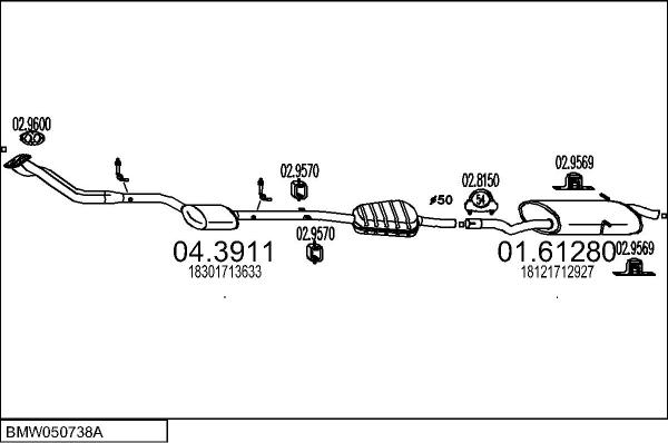 MTS BMW050738A015894 - Система випуску ОГ autocars.com.ua