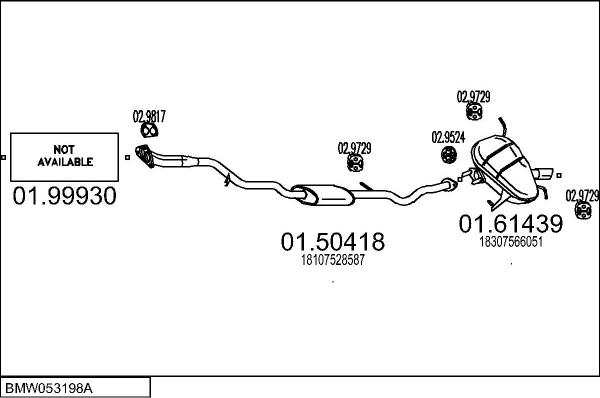 MTS BMW053198A030506 - Система випуску ОГ autocars.com.ua