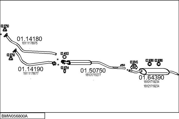 MTS BMW056800A000042 - Система випуску ОГ autocars.com.ua