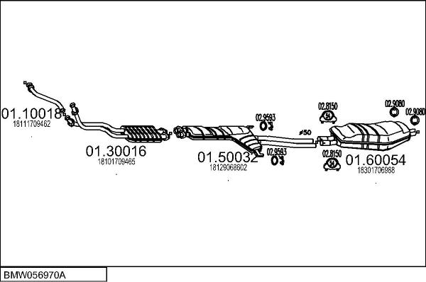 MTS BMW056970A000285 - Система випуску ОГ autocars.com.ua