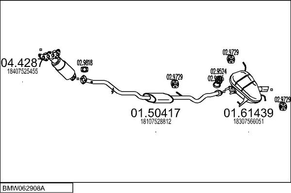 MTS BMW062908A126495 - Система випуску ОГ autocars.com.ua
