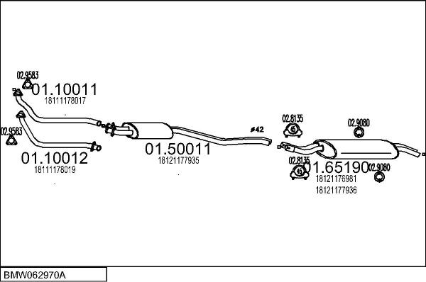 MTS BMW062970A000034 - Система випуску ОГ autocars.com.ua