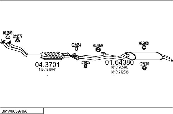 MTS BMW063970A031151 - Система випуску ОГ autocars.com.ua