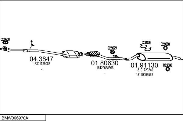 MTS BMW066970A000028 - Система випуску ОГ autocars.com.ua
