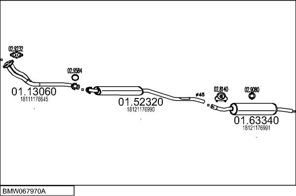 MTS BMW067970A000022 - Система випуску ОГ autocars.com.ua