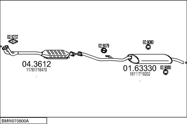 MTS BMW070800A000027 - Система випуску ОГ autocars.com.ua