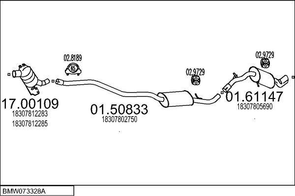 MTS BMW073328A058964 - Система випуску ОГ autocars.com.ua