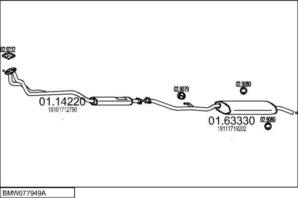 MTS BMW077949A000024 - Система випуску ОГ autocars.com.ua