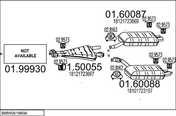 MTS BMW081960A000292 - Система випуску ОГ autocars.com.ua