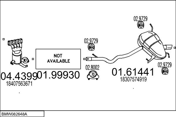 MTS BMW082648A024440 - Система випуску ОГ autocars.com.ua