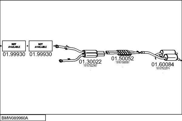 MTS BMW089960A016179 - Система випуску ОГ autocars.com.ua