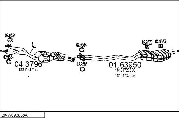 MTS BMW093838A000059 - Система випуску ОГ autocars.com.ua