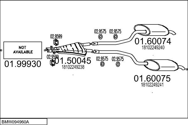 MTS BMW094960A012100 - Система випуску ОГ autocars.com.ua
