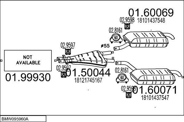 MTS BMW095960A005104 - Система випуску ОГ autocars.com.ua