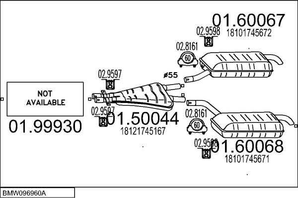 MTS BMW096960A005104 - Система випуску ОГ autocars.com.ua