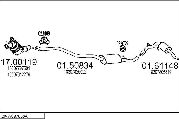 MTS BMW097838A025445 - Система випуску ОГ autocars.com.ua