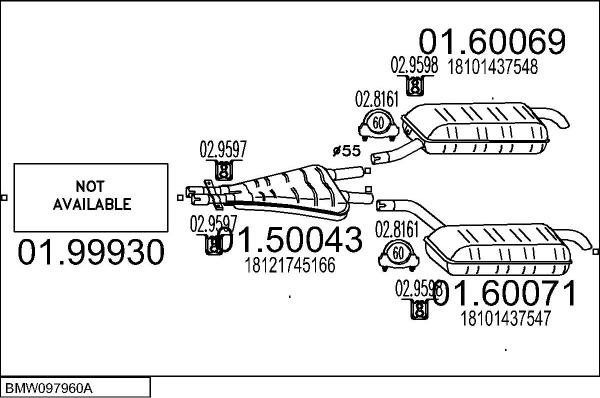MTS BMW097960A005104 - Система випуску ОГ autocars.com.ua