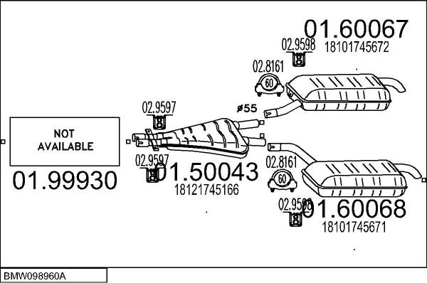 MTS BMW098960A005104 - Система випуску ОГ autocars.com.ua