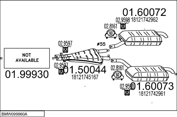 MTS BMW099960A003814 - Система випуску ОГ autocars.com.ua
