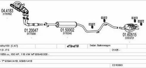 MTS C010080000349 - Система випуску ОГ autocars.com.ua