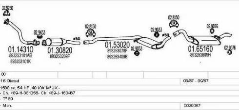 MTS C020087000452 - Система випуску ОГ autocars.com.ua