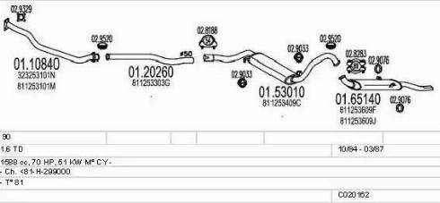 MTS C020162000527 - Система випуску ОГ autocars.com.ua