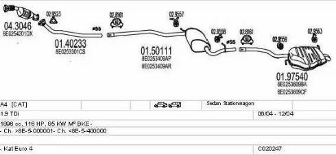 MTS C020247000618 - Система випуску ОГ autocars.com.ua