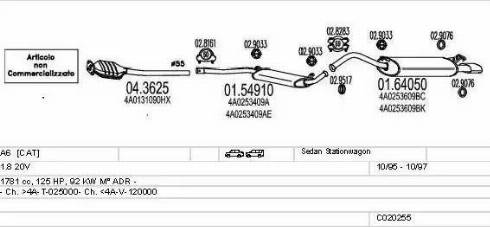 MTS C020255000626 - Система випуску ОГ autocars.com.ua